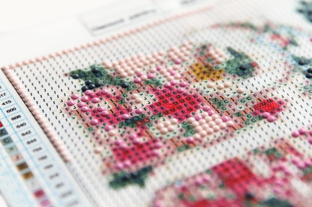 Zbliżenie na ścieg krzyżykowy